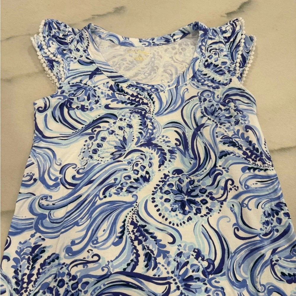 Lilly Pulitzer Dress Size XXS Blue White Cotton - Picture 2 of 5
